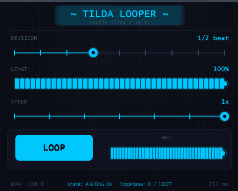 Tilda Looper interface screenshot
